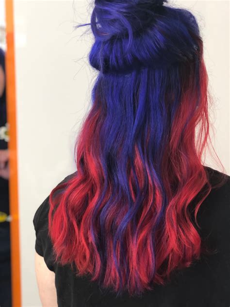 blue and red hairstyles